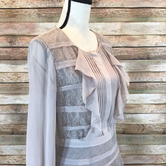 NWT $348 BCBG MaxAzria Womens Size 8 Kadee Long Sleeve Lace Dress in Rose Mist - Picture 6 of 12